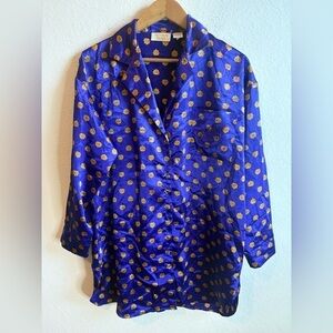 VTG Victoria’s Secret Gold Label Purple Satin Sleep Shirt Pajama Nightgown